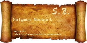 Solymos Norbert névjegykártya